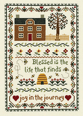 Kit de Punto de Cruz Sampler "Alegría en el Viaje" - Janlynn