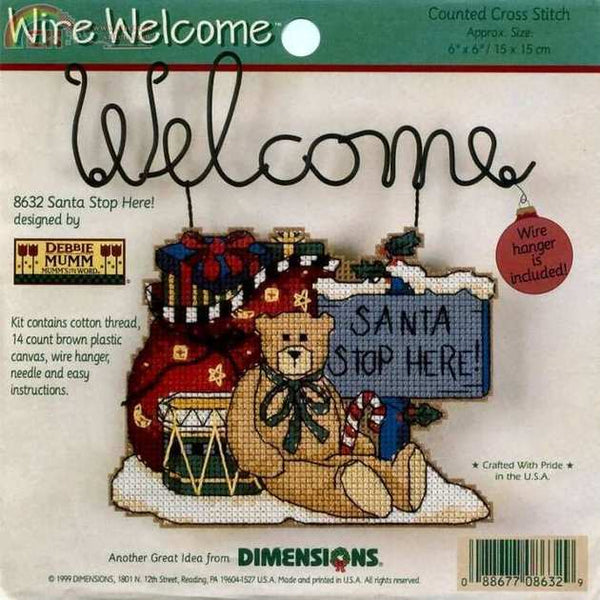 Mini Kit para de Punto de Cruz con Gancho Bienvenido Santa 14 CT