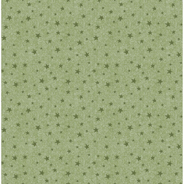 1/2 metro de Tela de Algodón Estrellas sobre lana verde claro Bosque de Invierno