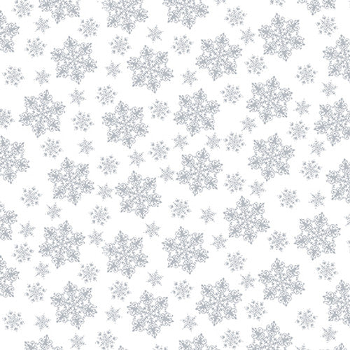 1/2 metro de Mini copos de nieve blanco sobre blanco Henry Glass **llega el 15 de julio**