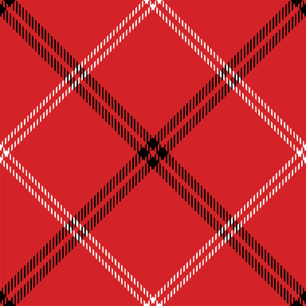 1/2 metro de Cuadros Rojos con Líneas Diagonales Navidad Tres Deseos