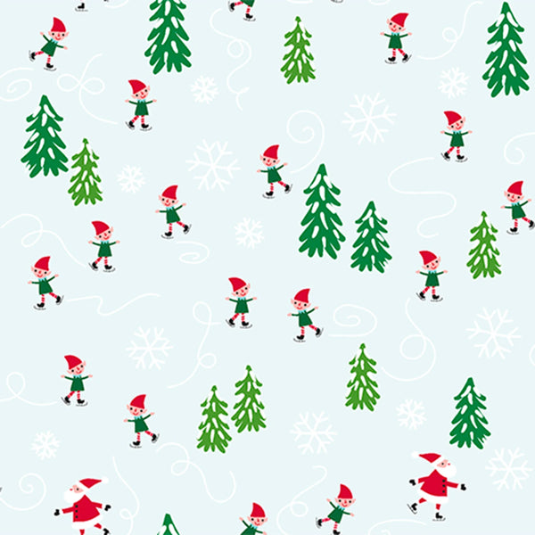1/2 metro de Elfos Patinadores en Azul Navidad Tres Deseos