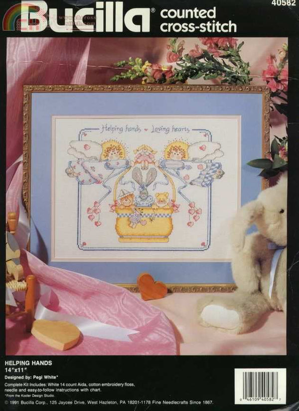 Kit para Punto de Cruz Ángeles y Manos que Ayudan 14 CT Bucilla