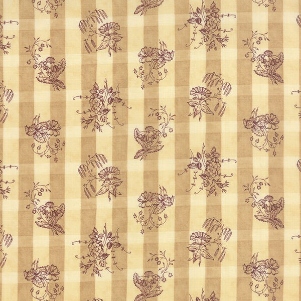 1/2 metro de tela de algodón Líneas beige con flores Nutrir **llega el 15 de diciembre**