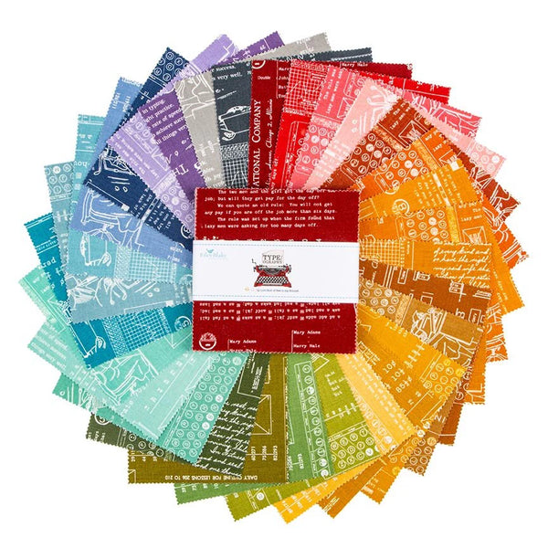 30 FQ Tipografía de Lori Holt 30 piezas de 45 x 53 cm un total de 7.5 yardas **llega el 20 nov**