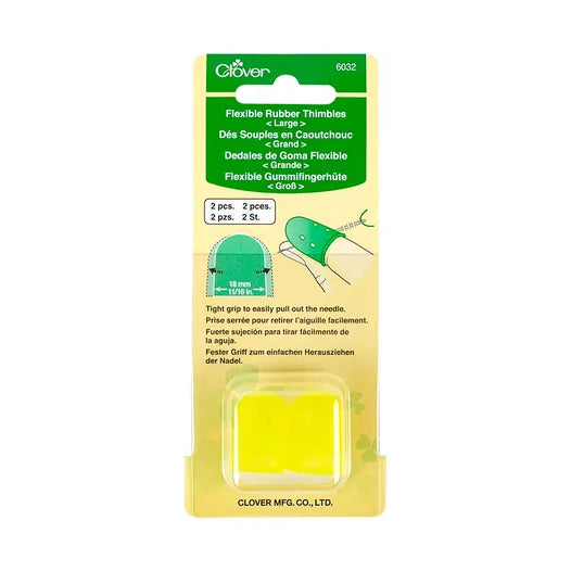 Dos Dedales Amarillos Flexibles de Goma Grande Clover