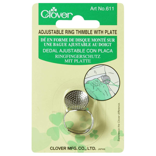 Dedal con placa ajustable para sashiko y bordado