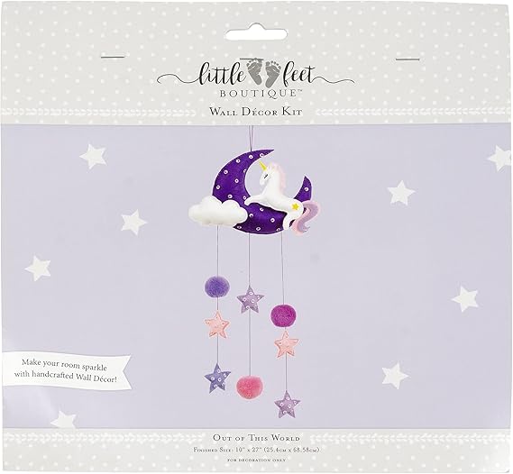 Kit para Móvil de Fieltro para Bebé Unicornio y Luna Celestial Morado