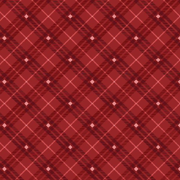 1/2 metro de Tela de Algodón Mascota roja con cuadrito Henry Glass *llega el 19 nov*