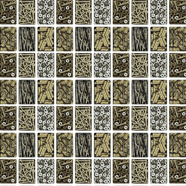 1/2 metro de tela de algodón Caja de Tornillos y Tuercas **llega el 15 de diciembre**