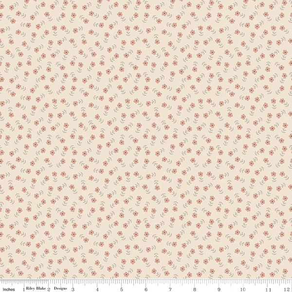 1/2 metro de Florecitas sobre Crema Cozy Bebe  * Llega el 12 de septiembre**