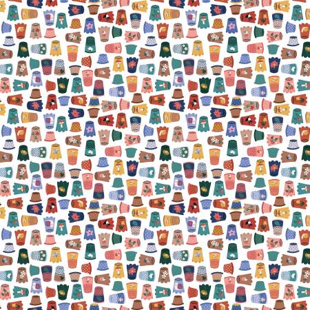 1/2 metro de Tela de Algodón Filas de Dedales Pulgarcita  **Llega el 19 nov**