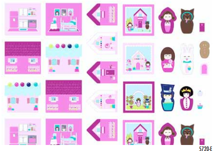 Panel para casitas de tela y muñecos de dedo Caperucita y Alicia **UNICO** 2011