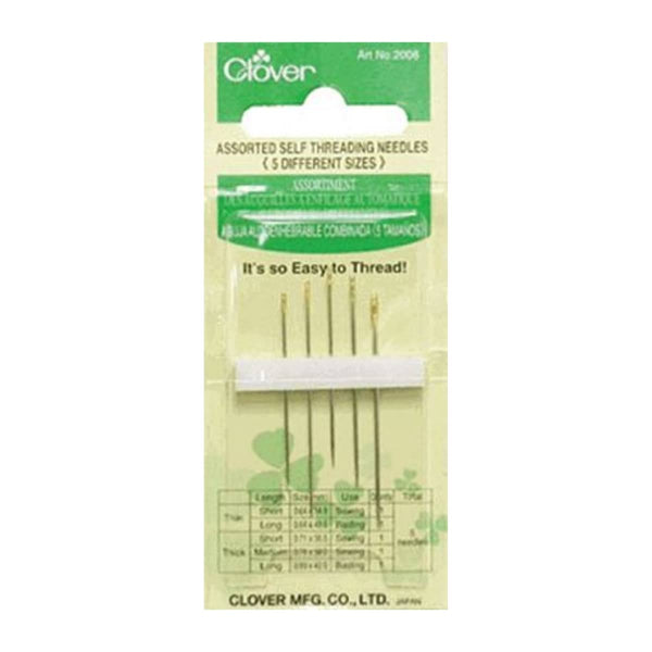Cinco agujas Clover fáciles de enhebrar de diferentes tamaños