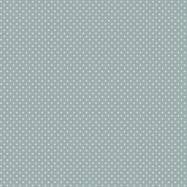 1/2 metro de Mini Lunares Marfil sobre Gris Azul Comptoir de Toile *Llega el 31 de octubre*