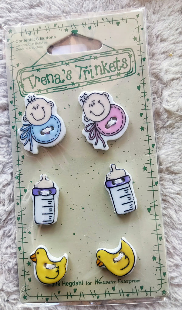 6 Botones de Cerámica de Bebé