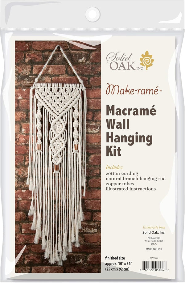 Kit para Macramé Incluye todo lo necesario para hacer un macramé de pared: cuerda, madera, tubos de cobre e instrucciones Tamaño final 25 x 91 cm