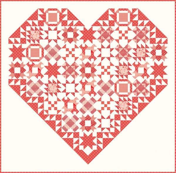 Panel digital Corazón Tú y Yo Amor sin Fin Sandy Gervais falso patchwork 147 x 150 cm