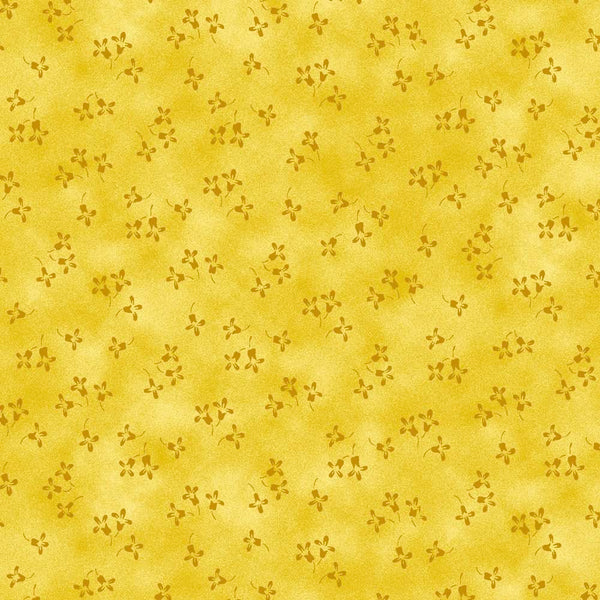 1/2 metro de Mini Florecitas Amarillas sobre amarillo Stof