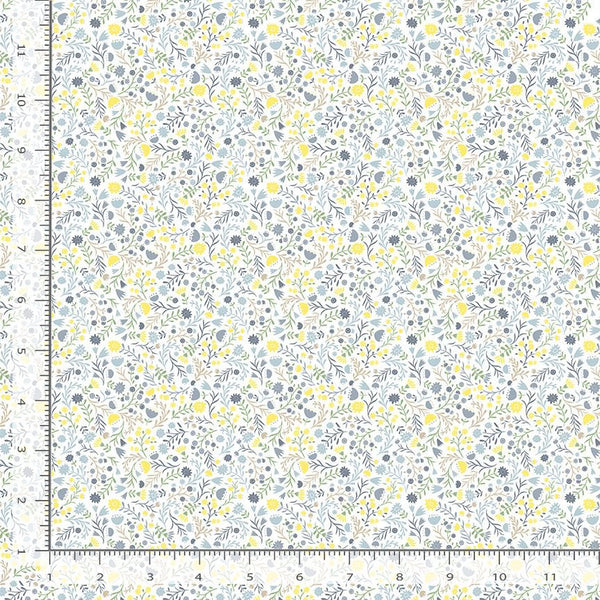 1/2 metro Mini Flores gris y amarillo Honey Bear **llega el 15 de julio**