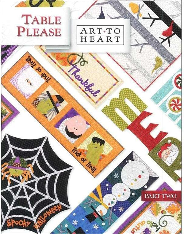 Libro A la mesa por favor Parte dos de Nancy Halvorsen Art to Heart 15 patrones más para manteles, caminos de mesa y decoración de sillas 20 páginas