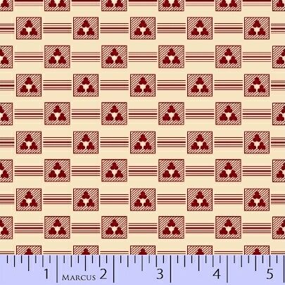 1/2 metro de tela de algodón Triángulos vino sobre beige Condado de Devon **llega el 15 de diciembre**