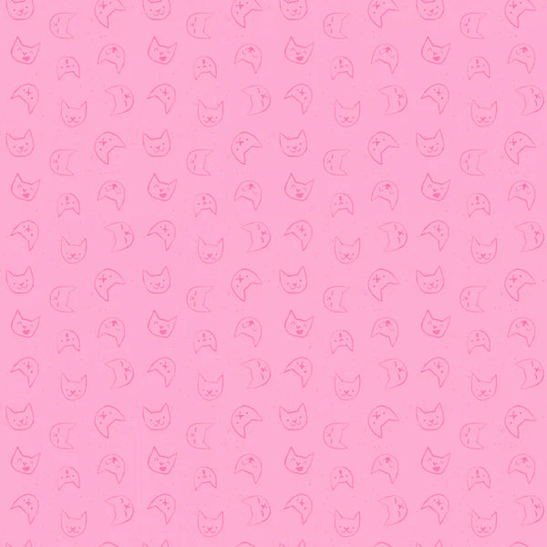 1/2 metro Tela de algodón Gatitos sobre rosa Domingo de Flojera Dear Stella **Llega el 15 dic**