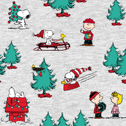 1/2 metro de Snoopy navideño sobre gris