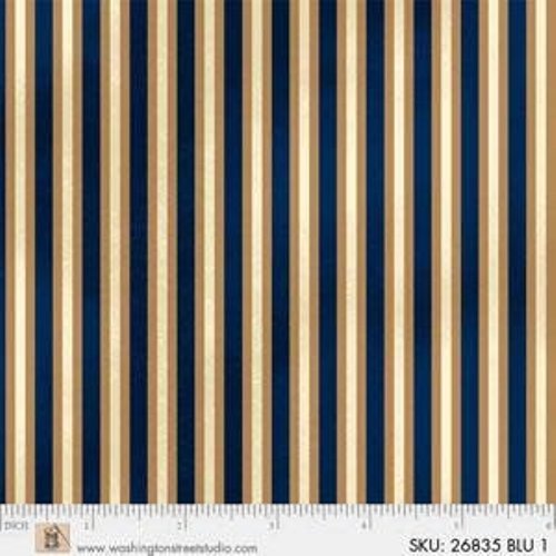 1/2 metro de tela de algodón Líneas Azul Marino y Cafés San Louis **llega el 15 de diciembre**