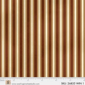 1/2 metro de tela de algodón Líneas Beige y Cafés San Louis **llega el 15 de diciembre**