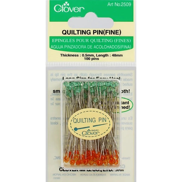 100 Alfileres para Quilting con cabeza de vidrio Clover
