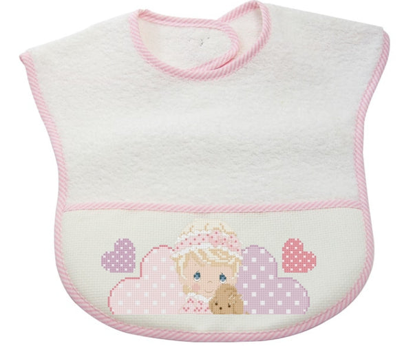 Babero de Toalla Blanca Rosa o Naranja - Práctico y Personalizable ** Incluye patrones gratis**