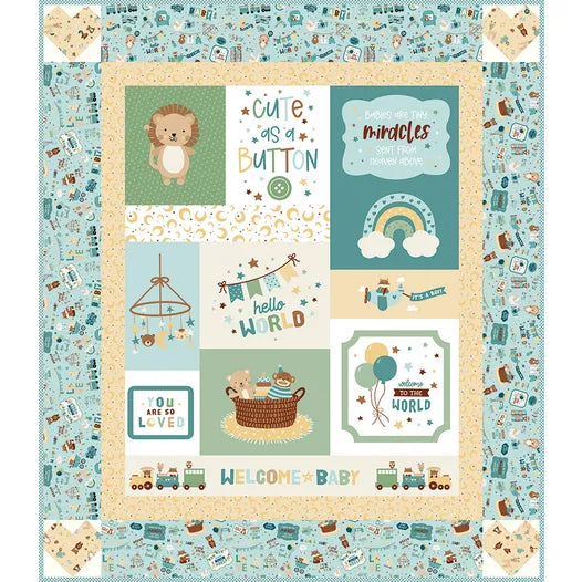 Panel digital Bebé Adorable azul Riley Blake 132 x 152 cm