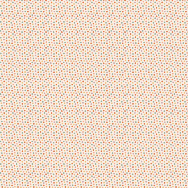 1/2 metro de Algodón Mini Puntitos Multicolor sobre fondo claro Diente Dulce Poppie Cotton Llega el 31 de octubre