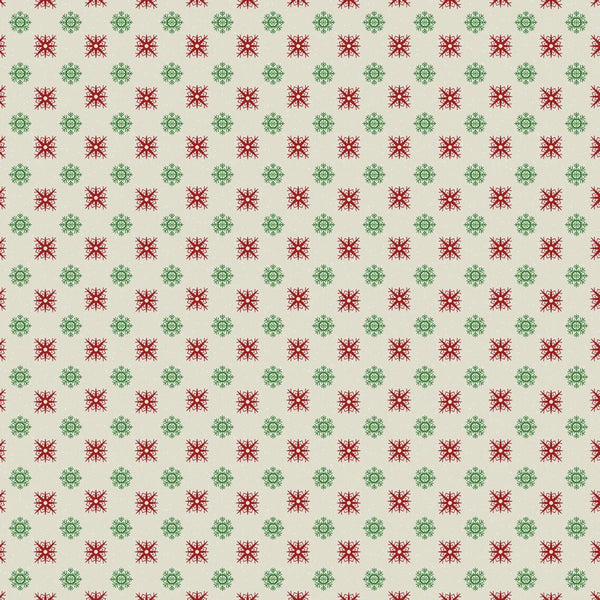 1/2 metro de Tela Navideña Holly Jolly - Copos de Nieve Multicolor - Diseño Festivo Invernal - 110 cm Ancho * llega el 31 de octubre