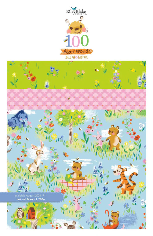 Charm pack Winnie Pooh El Bosque de los 100 Acres 42 cuadros de 12.5 cm Total 3/4 yarda