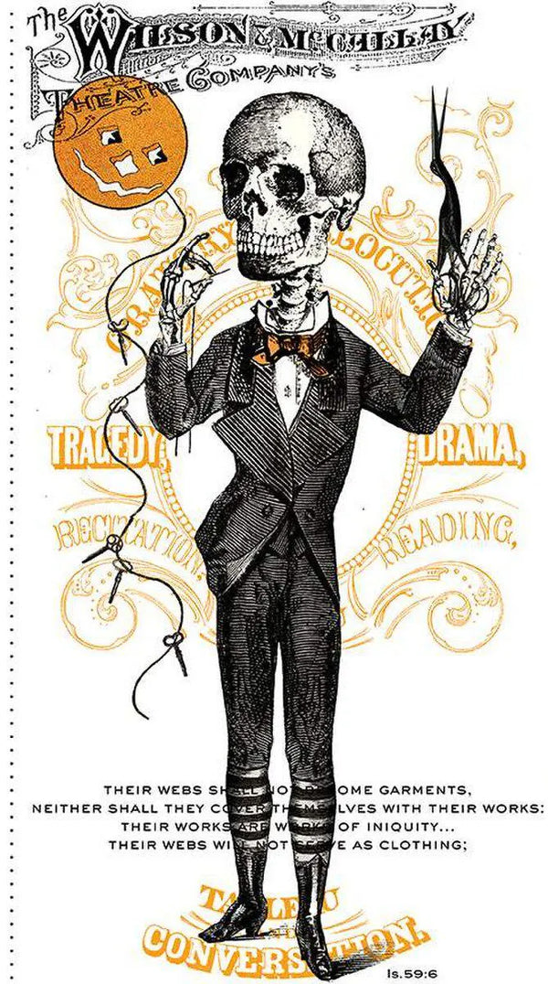 Panel de tela de algodón Calavera Diseñador de Disfraces de Wecker Frish 60 x 110 cm *Pieza descontinuada*