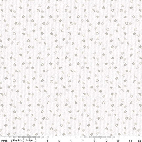 1/2 metro Mini Florecitas Blanco sobre blanco Prende las Luces 2 Riley Blake