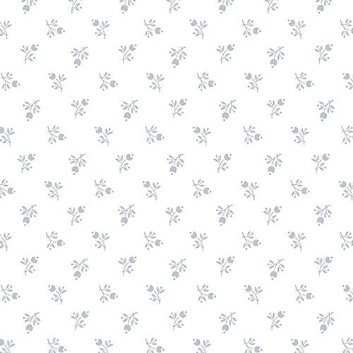 1/2 metro de Mini capullos florales blanco sobre blanco Henry Glass **llega el 15 de julio**
