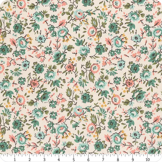 1/2 metro Floral Vidrio de Mar Retazos & Abundancia Lori Holt