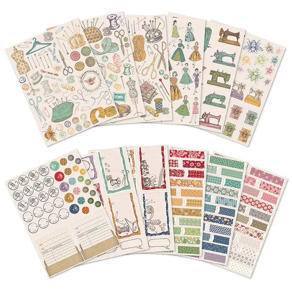 Set de Calcomanías Sew & Stitch - Lori Holt de Bee in my Bonnet - Para Proyectos de Costura y Scrapbooking - Llega el 31 de octubre