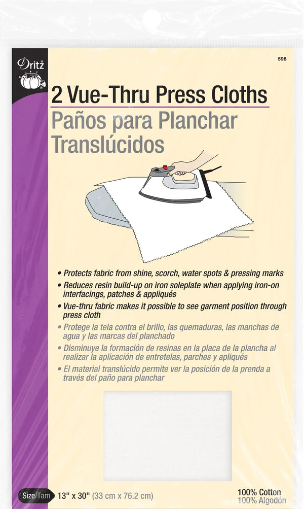 Vue-Thru tela de planchado - Paquete de 2 (33 x 76 cm c/u) ⭐ Protección Transparente para Planchado