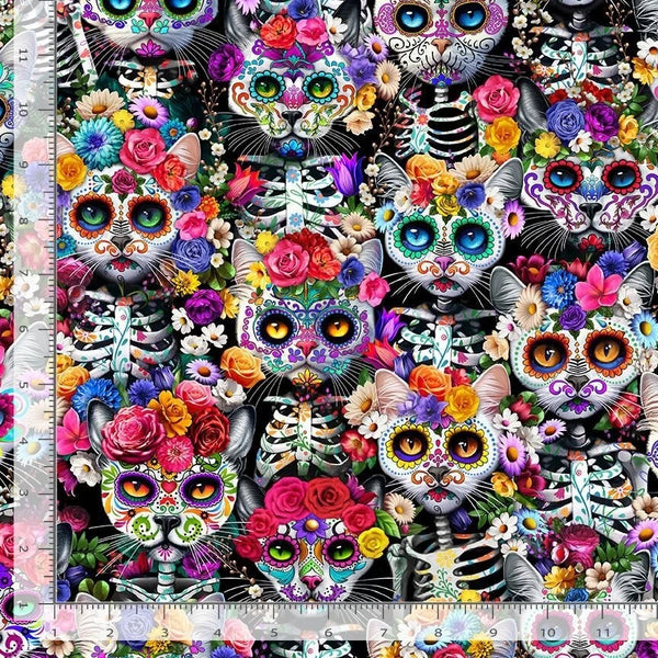 1/2 metro de Gatos y Flores Día de Muertos **llega el 28 de agosto*