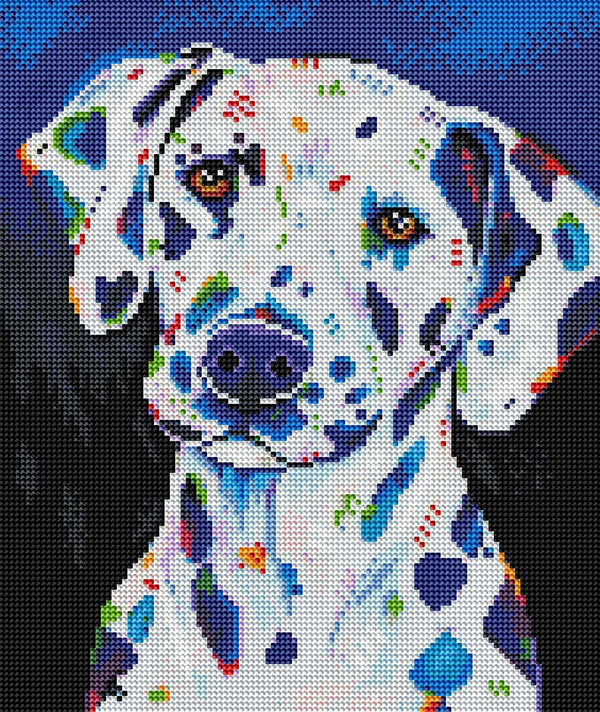 Lienzo de Diamond Arts Manchas perrito dálmata Tamaño final 32 x 38 cm Incluye todas las herramientas