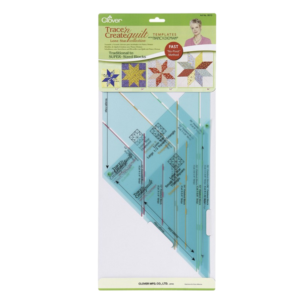 Tres plantillas reusables para Bloques de Estrella de Quilt Clover